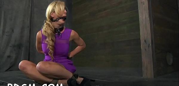  Gagged hotty is being punished for being such a wench